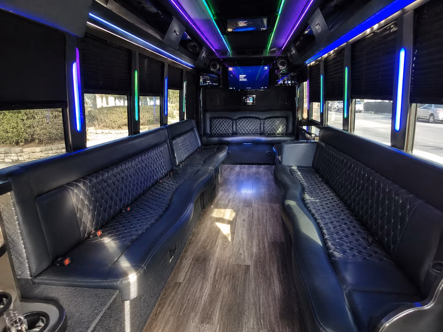 santee 15 passenger party bus interior