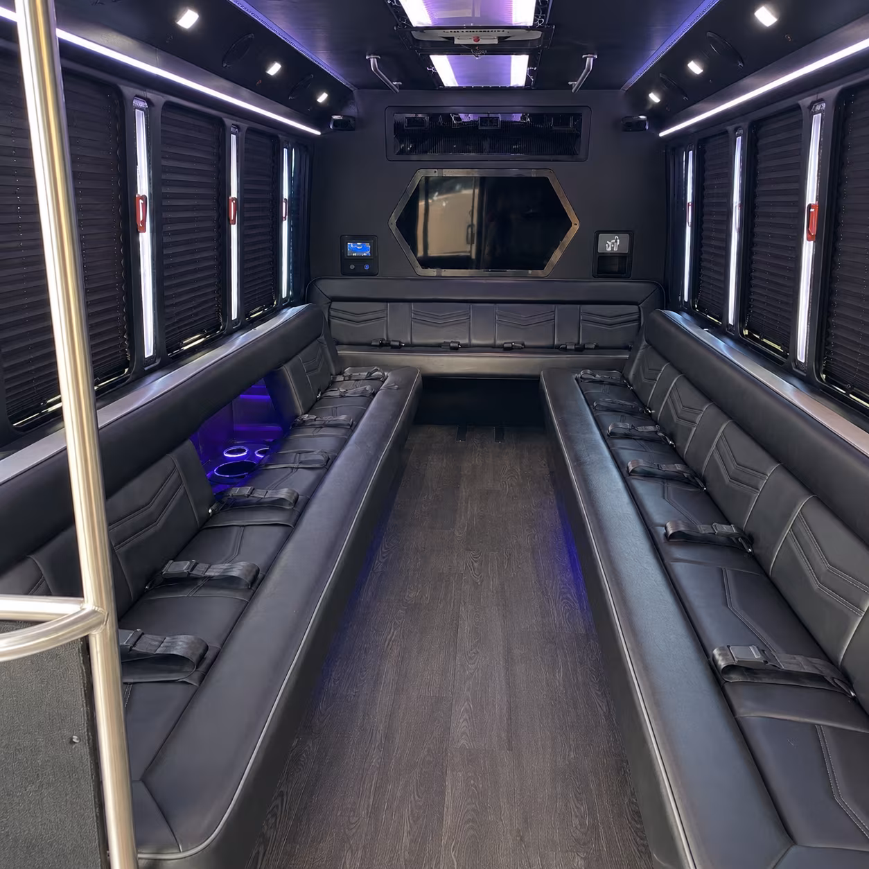 santee 18 passenger party bus interior