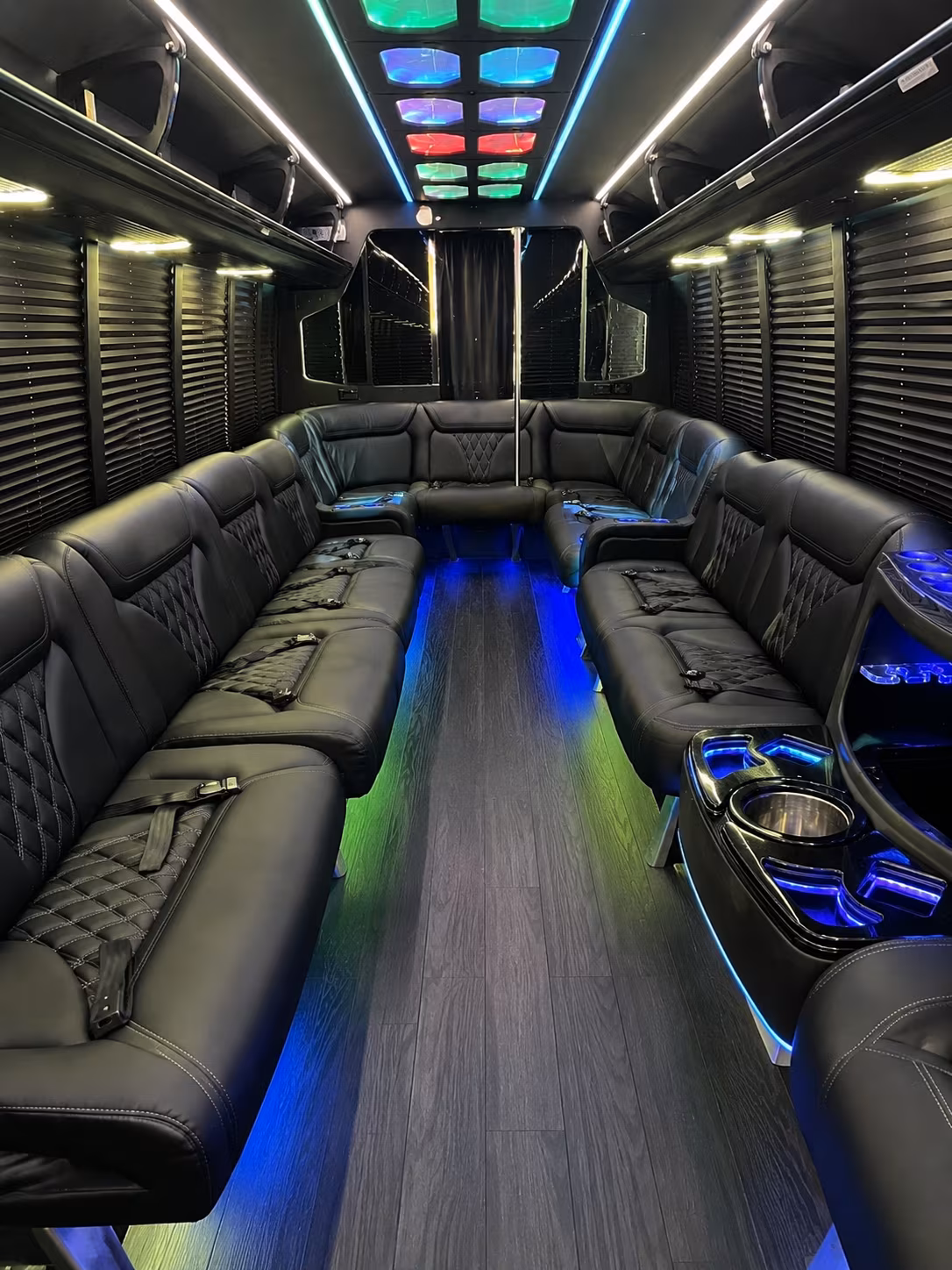 santee 20 passenger party bus interior
