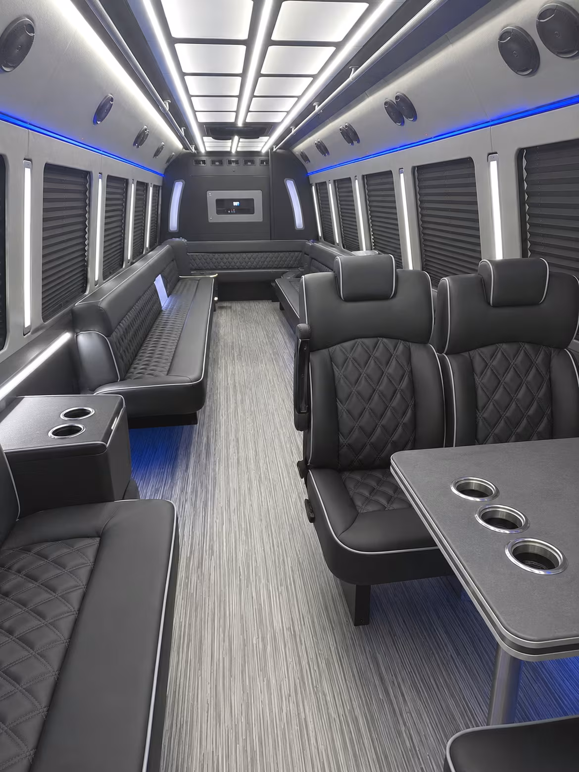 santee 25 passenger party bus inside
