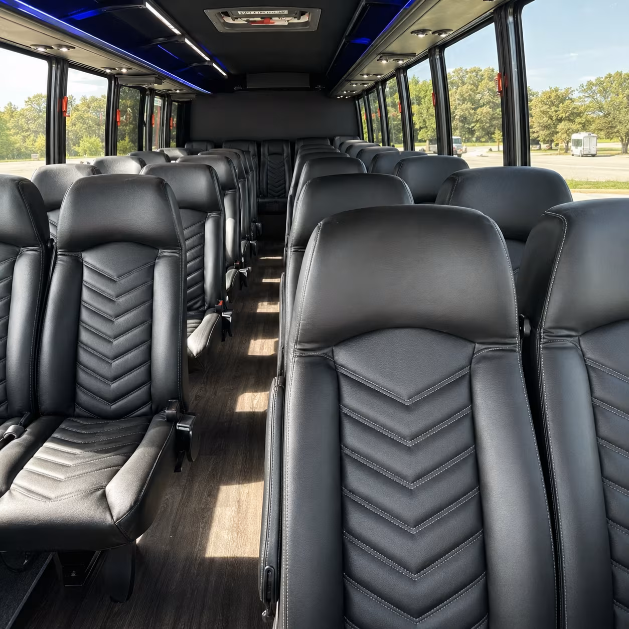santee 28 passenger minibus inside