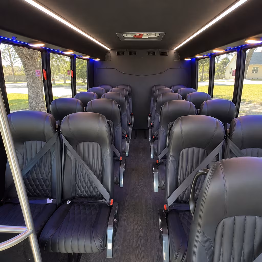 santee 28 passenger minibus interior