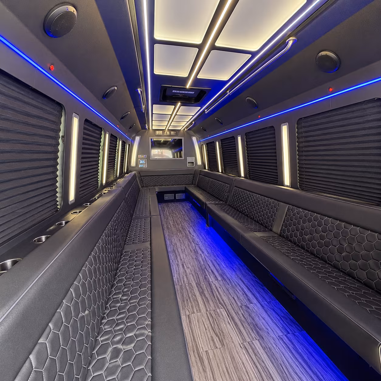 santee 30 passenger party bus interior