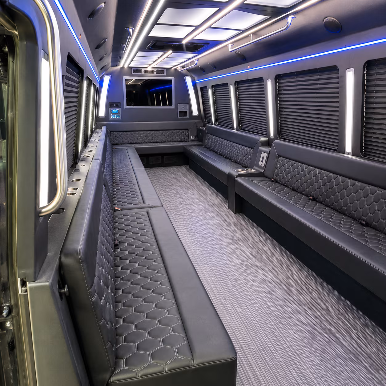 santee 40 passenger party bus interior