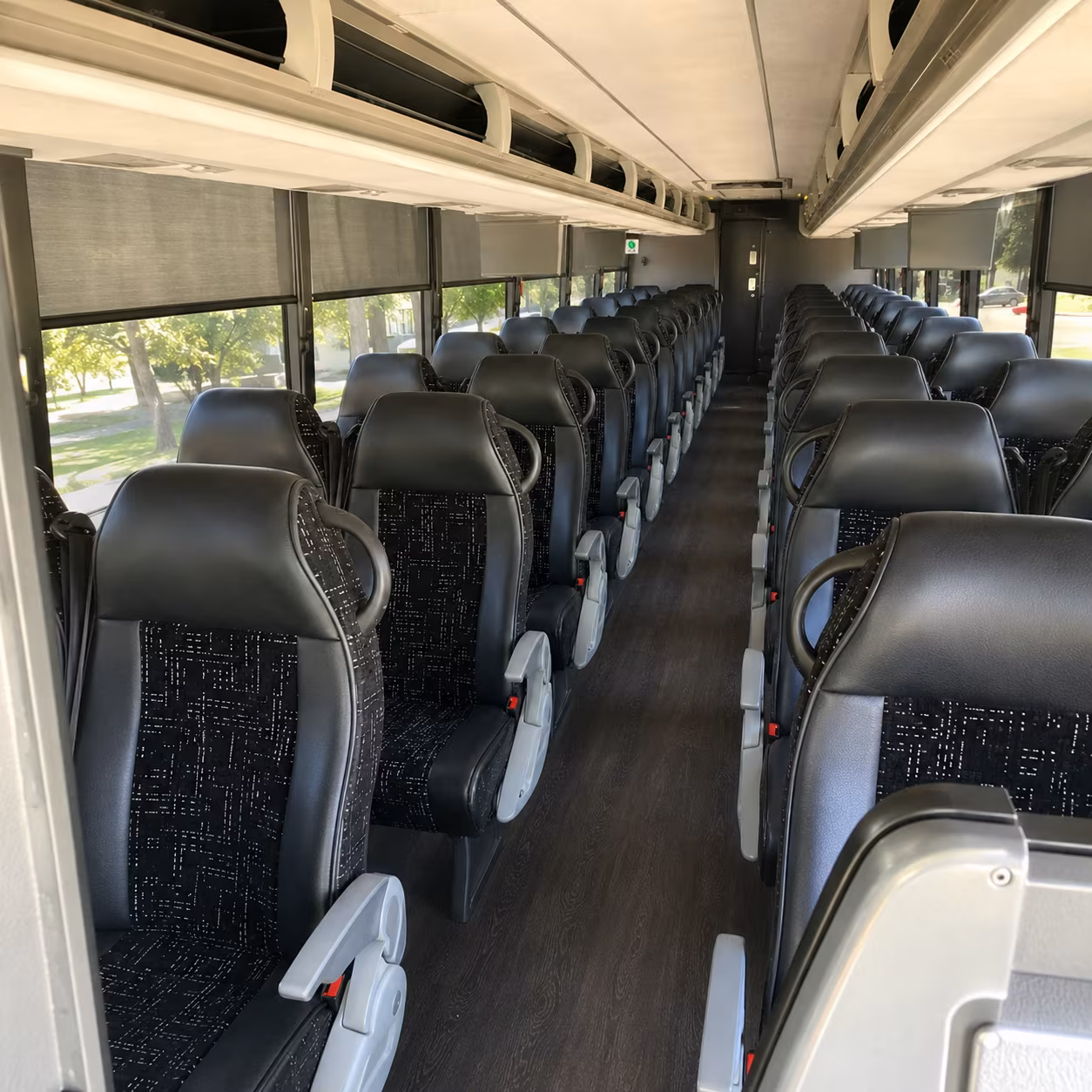 santee 56 passenger charter bus inside